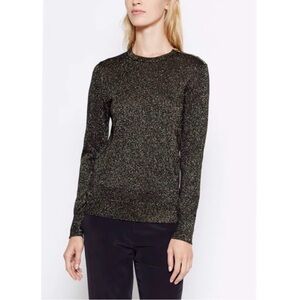 EQUIPMENT Odine Metallic Black and Gold NYE Holiday Sweater XS